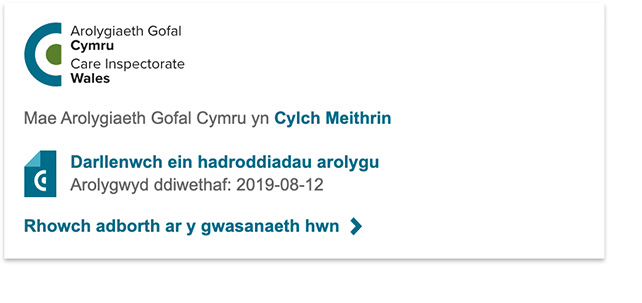 Widget Arolygiaeth Gofal Cymru