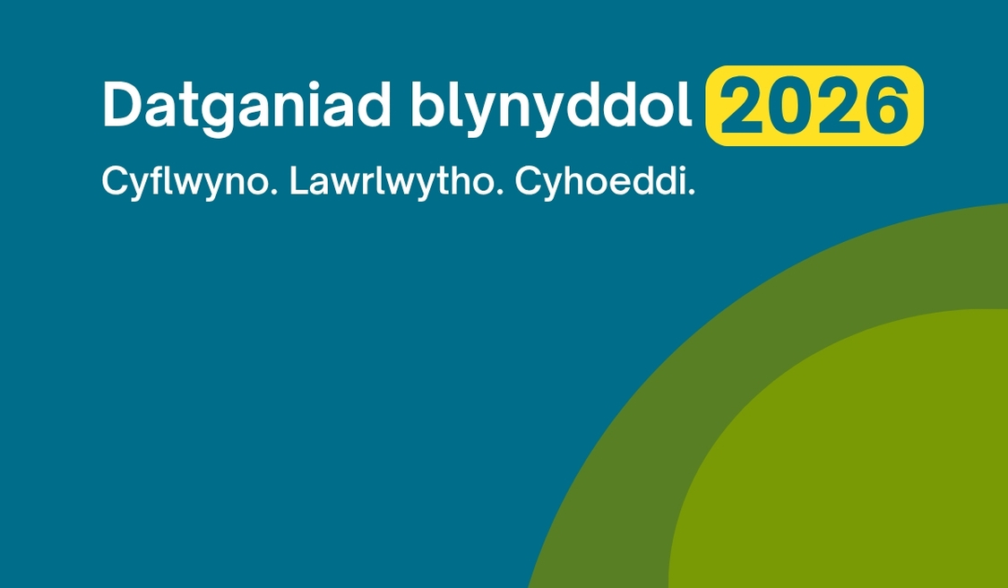 Logo'r datganiad blynyddol 2026