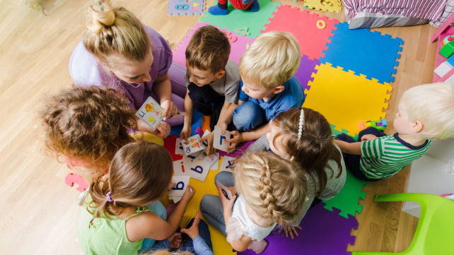 group of children learning